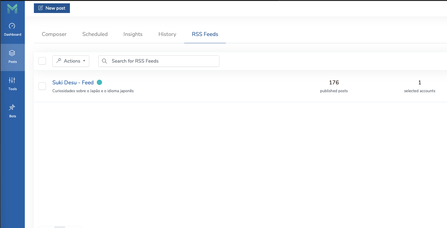 Midrub - Post Automático no Instagram e Facebook de graça - feed rss