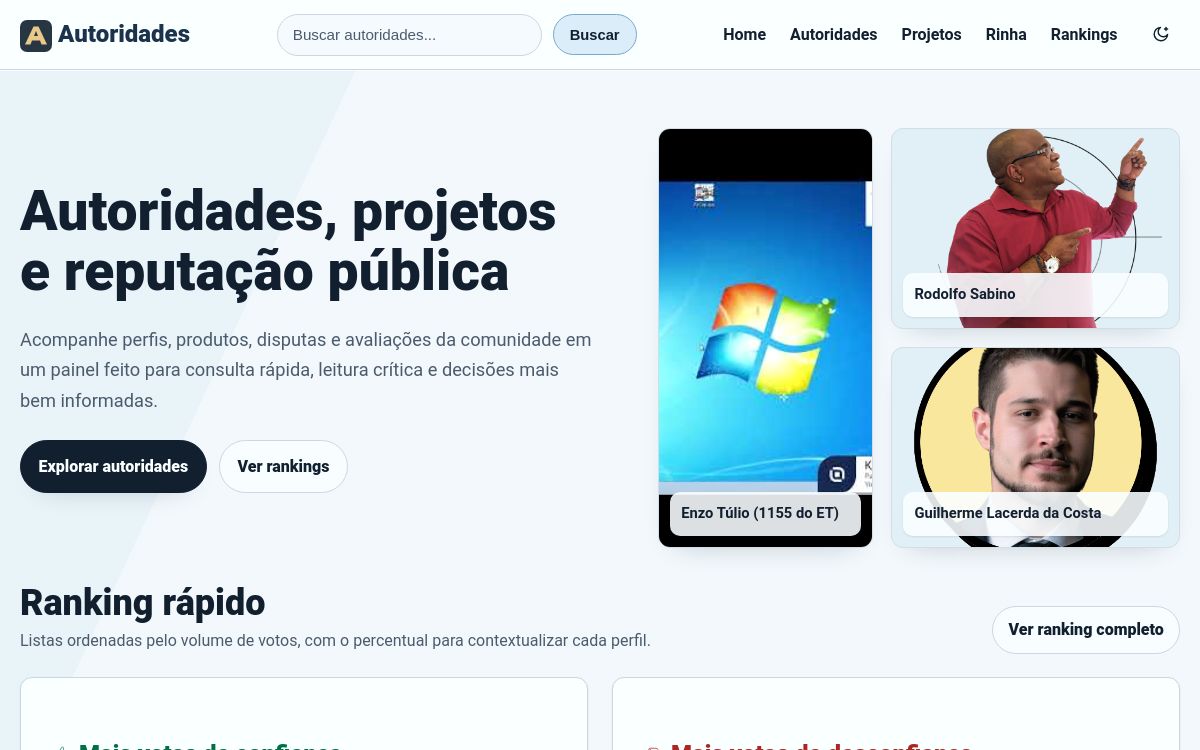 Prévia do projeto Autoridades.org