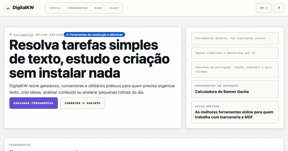 Prévia do projeto DigitalKW