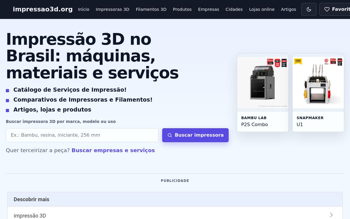 Prévia do projeto Impressão 3D