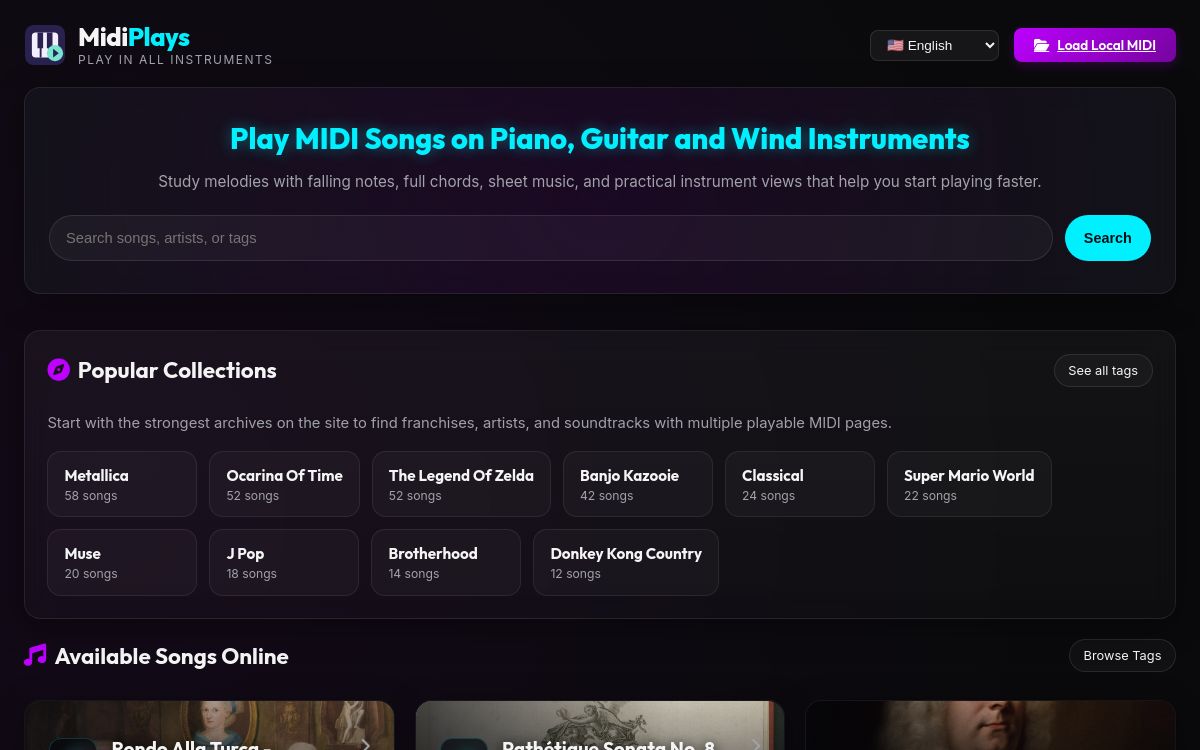 Prévia do projeto Midi Plays