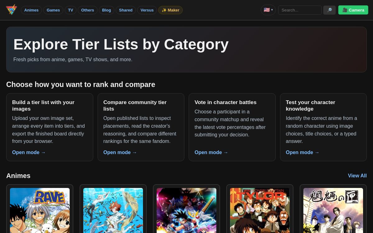 Prévia do projeto Tier Versus